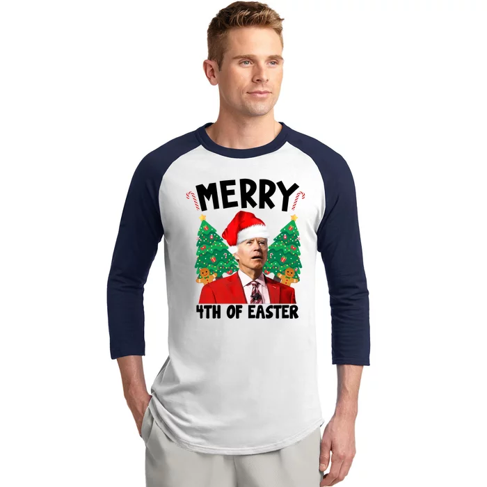 Merry 4th Of Easter Funny Joe Biden Holiday Baseball Sleeve Shirt