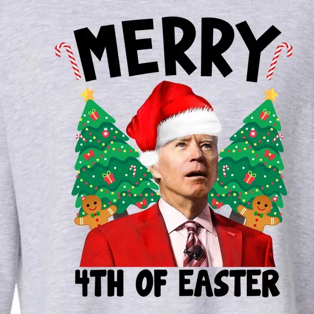 Merry 4th Of Easter Funny Joe Biden Holiday Cropped Pullover Crew