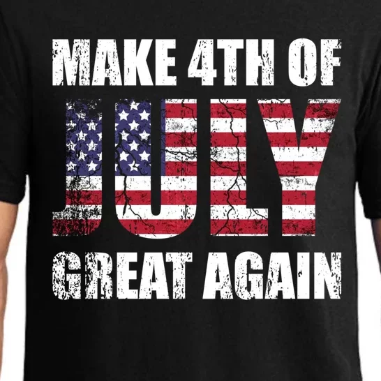 Make 4th Of July 1776 Great Again Us Flag Distressed Cool Gift Pajama Set