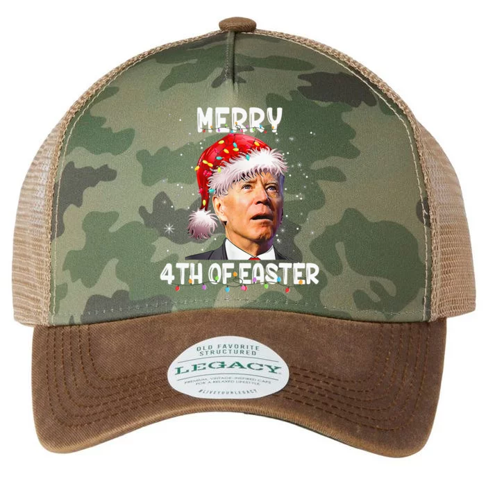 Merry 4th Of Easter Funny Santa Joe Biden Christmas Confused Legacy Tie Dye Trucker Hat