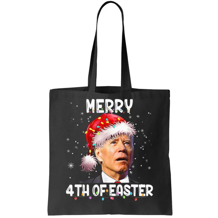 Merry 4th Of Easter Funny Santa Joe Biden Christmas Confused Tote Bag