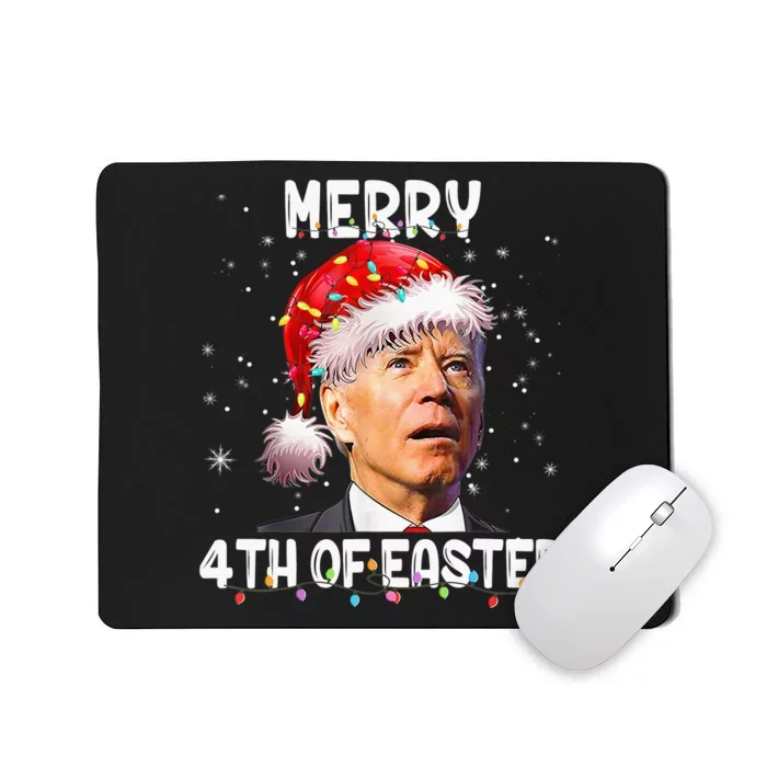 Merry 4th Of Easter Funny Santa Joe Biden Christmas Confused Mousepad