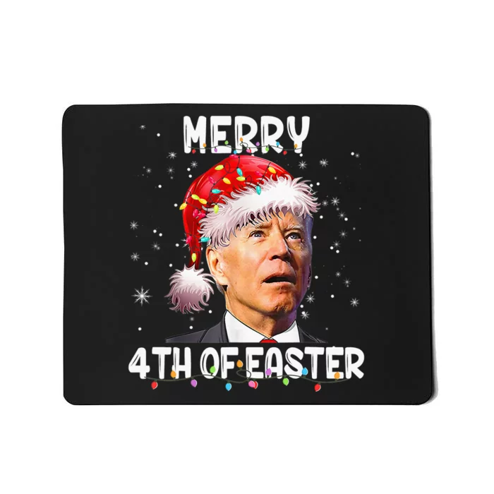 Merry 4th Of Easter Funny Santa Joe Biden Christmas Confused Mousepad