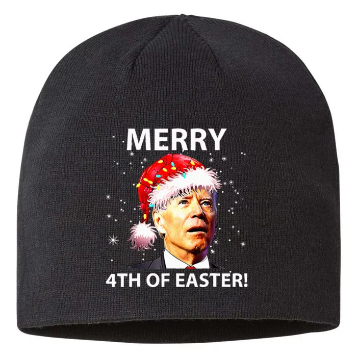 Merry 4th Of Easter Funny Joe Biden Christmas Ugly Sweater 8 1/2in Sustainable Knit Beanie