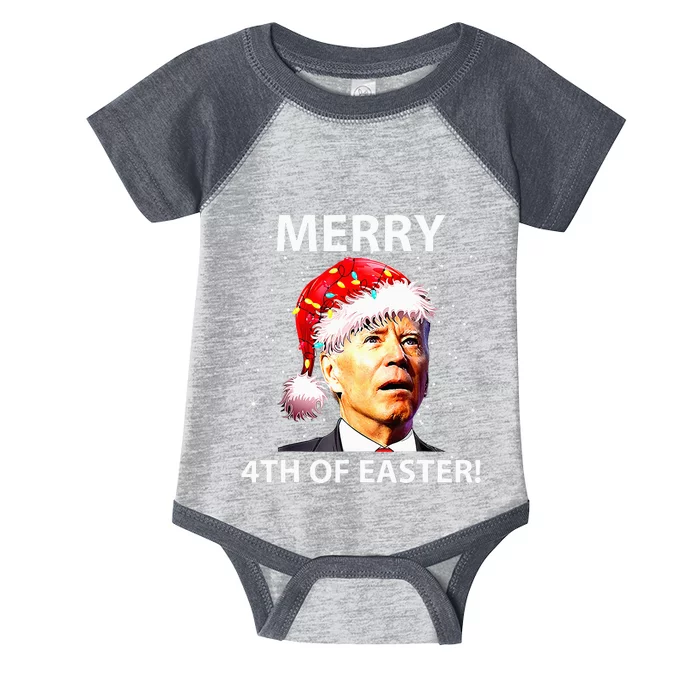 Merry 4th Of Easter Funny Joe Biden Christmas Ugly Sweater Infant Baby Jersey Bodysuit