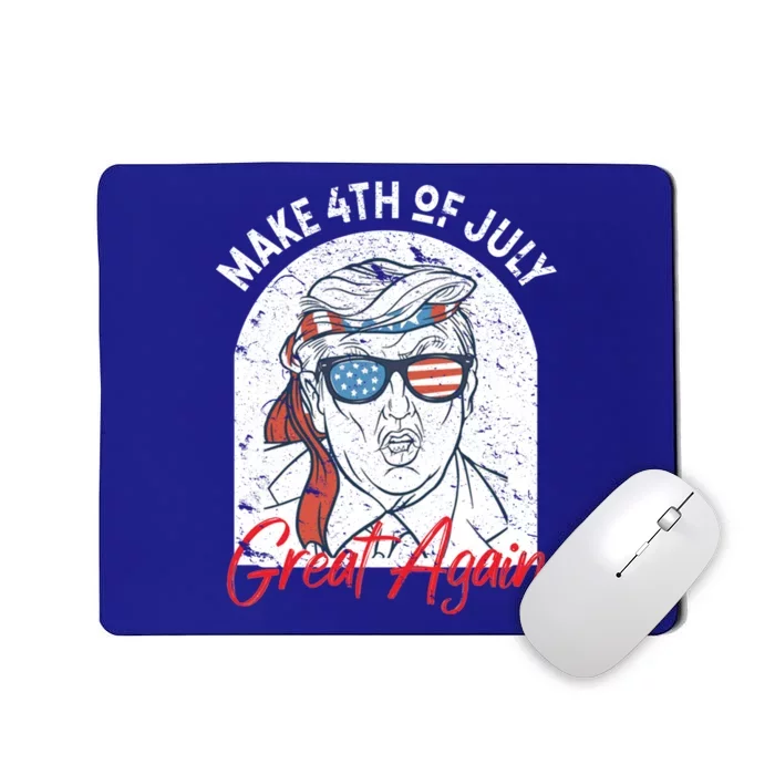 Make 4th Of July Great Again Funny Trump And American Flag Art Gift Mousepad