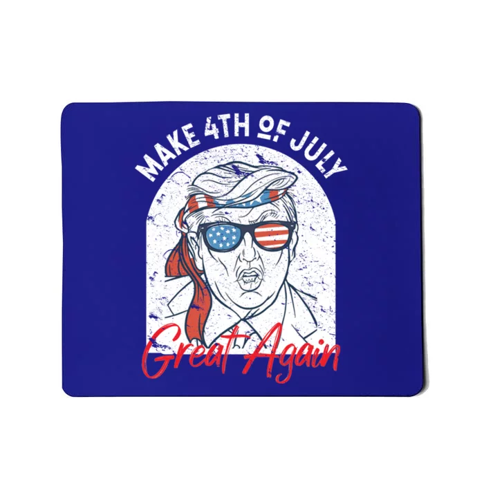 Make 4th Of July Great Again Funny Trump And American Flag Art Gift Mousepad