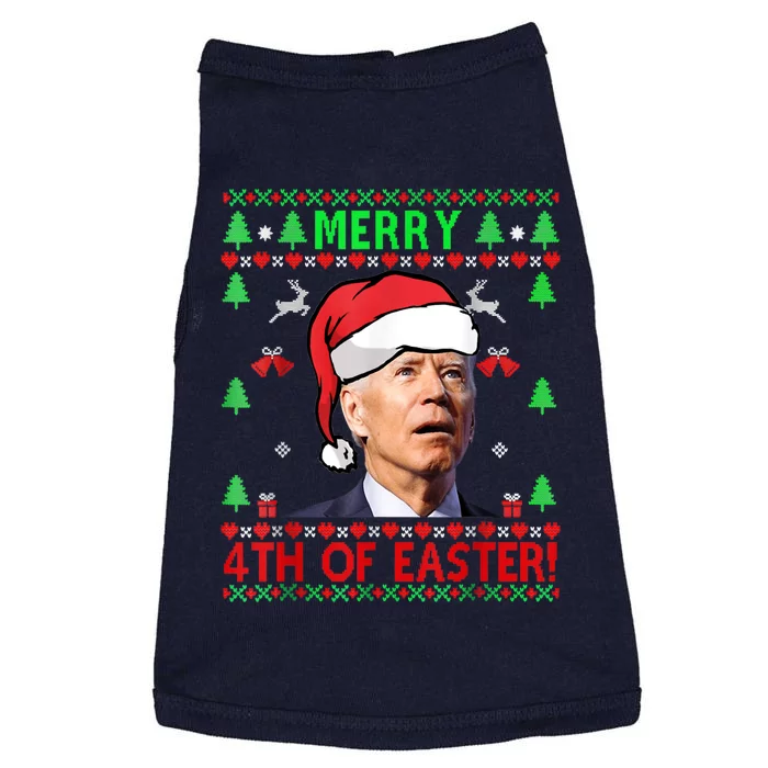 Merry 4th Of Easter Funny Joe Biden Christmas Ugly Doggie Tank