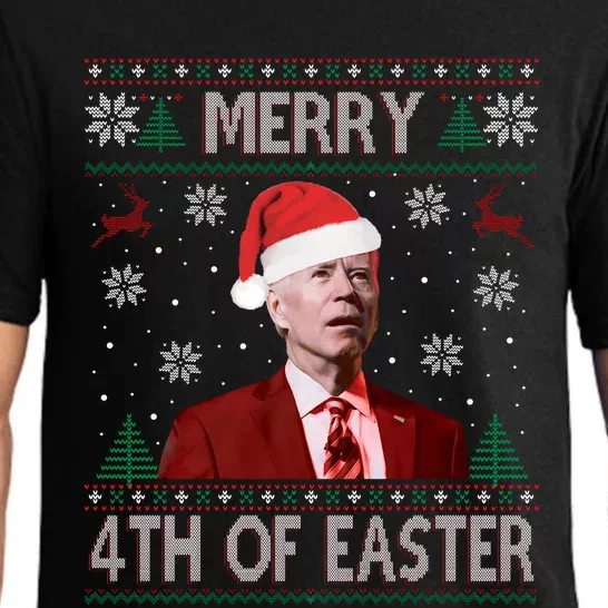 Merry 4th Of Easter Funny Joe Biden Christmas Ugly Sweater Sweatshirt Pajama Set