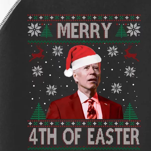 Merry 4th Of Easter Funny Joe Biden Christmas Ugly Sweater Sweatshirt Toddler Fine Jersey T-Shirt