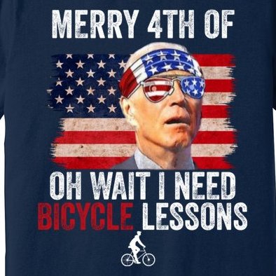 Merry 4th Of July Biden Bike Bicycle Falls Off Funny Premium T-Shirt