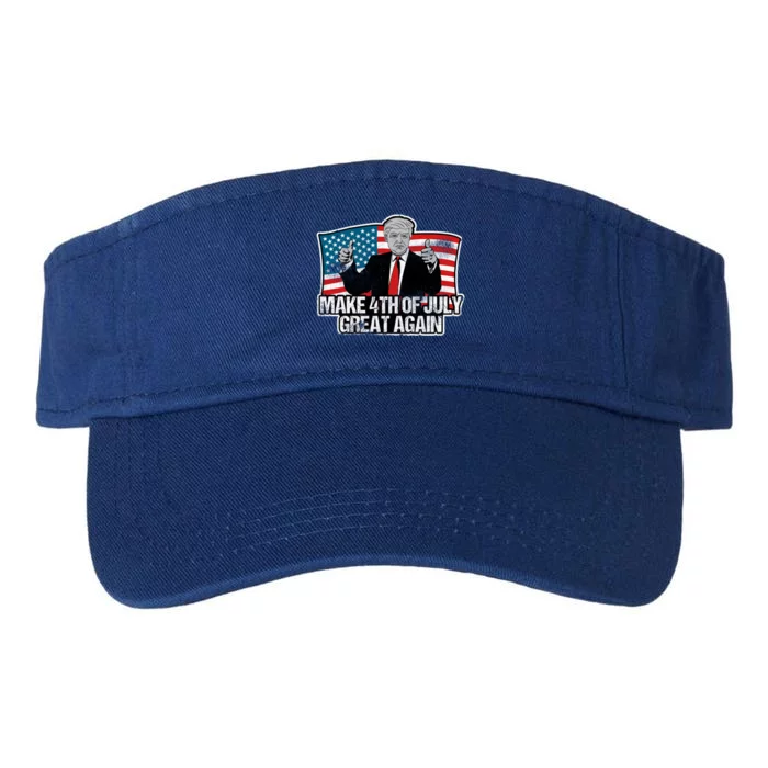 Make 4th Of July Great Again Trump American Flag Gift Meaningful Gift Valucap Bio-Washed Visor