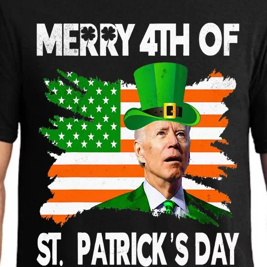 Merry 4th Of St Patrick's Day Funny Joe Biden Leprechaun Hat Pajama Set