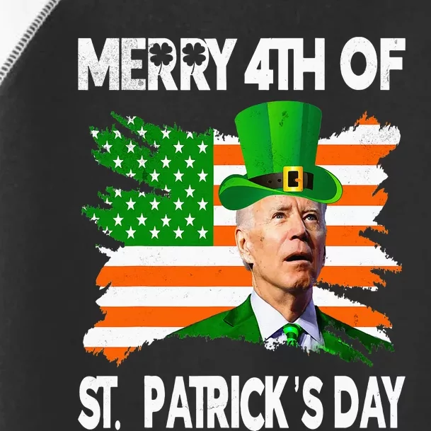 Merry 4th Of St Patrick's Day Funny Joe Biden Leprechaun Hat Toddler Fine Jersey T-Shirt