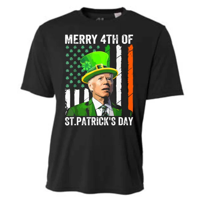 Merry 4th Of St Patricks Day Joe Biden Leprechaun Hat Funny Cooling Performance Crew T-Shirt