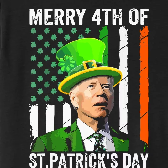 Merry 4th Of St Patricks Day Joe Biden Leprechaun Hat Funny ChromaSoft Performance T-Shirt