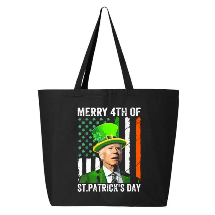 Merry 4th Of St Patricks Day Joe Biden Leprechaun Hat Funny 25L Jumbo Tote