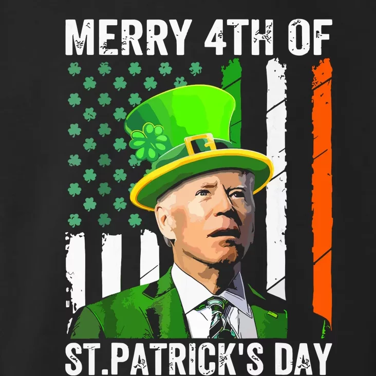 Merry 4th Of St Patricks Day Joe Biden Leprechaun Hat Funny Toddler Hoodie