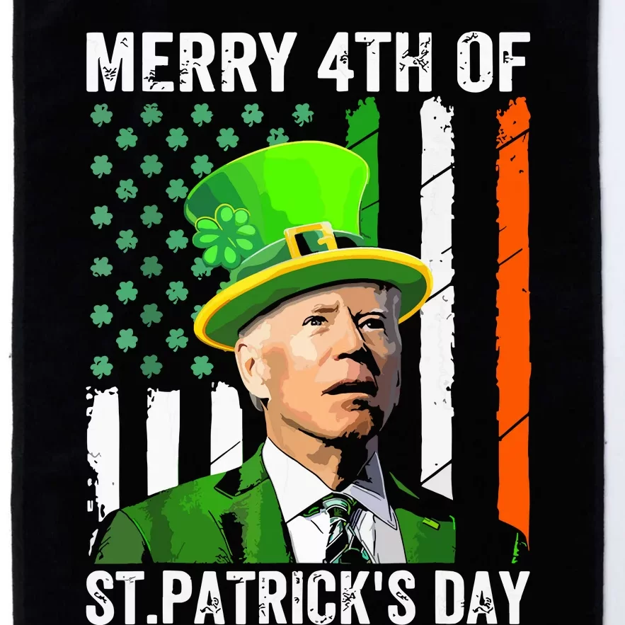 Merry 4th Of St Patricks Day Joe Biden Leprechaun Hat Funny Platinum Collection Golf Towel