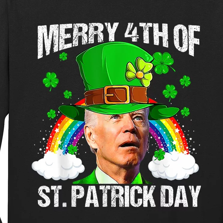 Merry 4th Of July Confused Funny Joe Biden St Patricks Day Long Sleeve Shirt