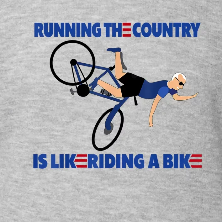 Merry 4th Of July Biden Bike Bicycle Falls Off Anti Biden Toddler Sweatshirt