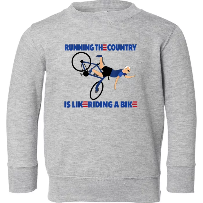 Merry 4th Of July Biden Bike Bicycle Falls Off Anti Biden Toddler Sweatshirt