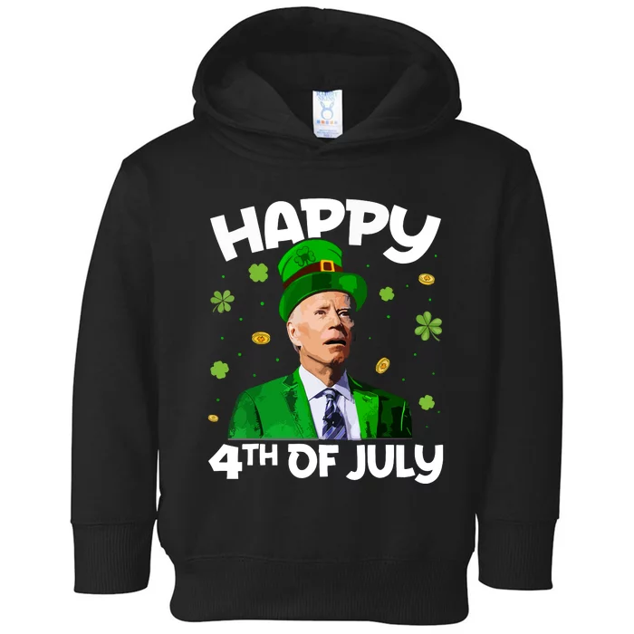 Merry 4th Of St Patricks Day Joe Biden Leprechaun Hat Toddler Hoodie