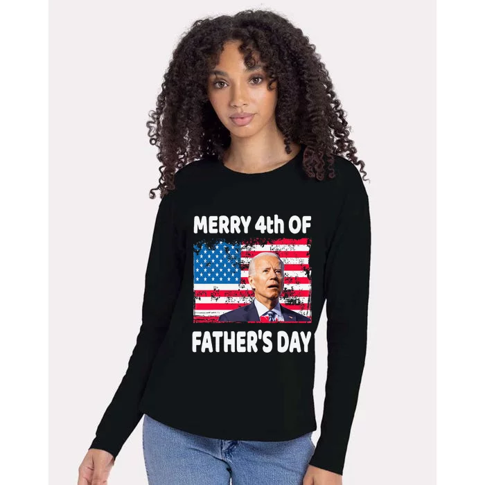 Merry 4th of July Father's Day 4th of July Womens Cotton Relaxed Long Sleeve T-Shirt