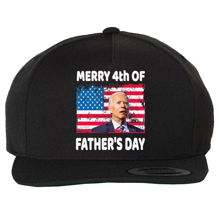 Merry 4th of July Father's Day 4th of July Wool Snapback Cap