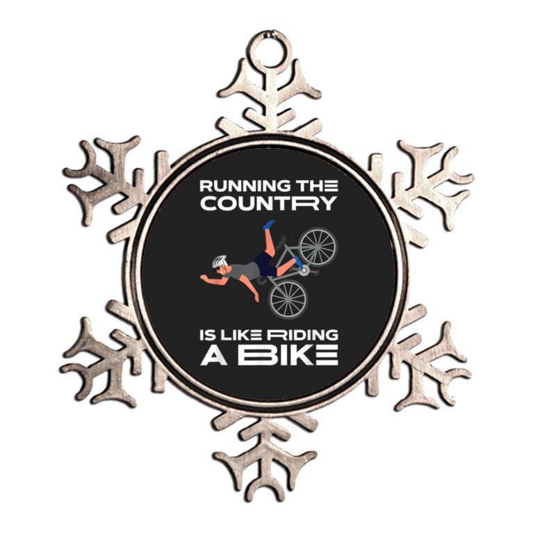 Merry 4th Of July Biden Bike Bicycle Falls Off Anti Biden Metallic Star Ornament