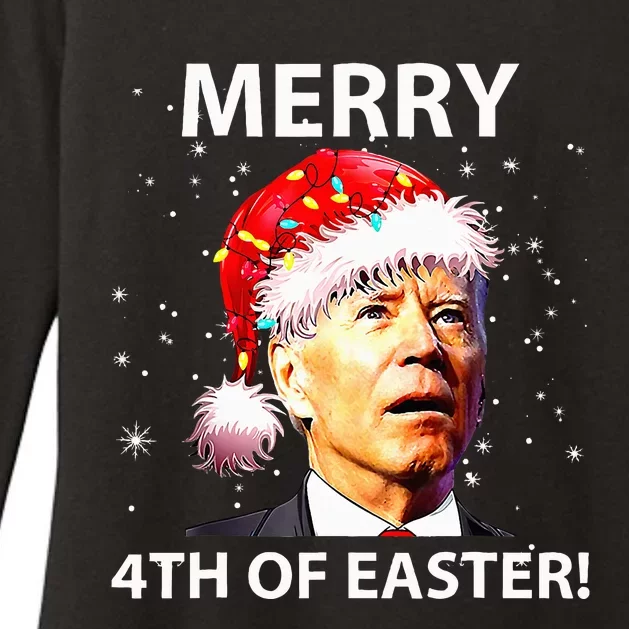 Merry 4th Of Easter Joe Biden Christmas Ugly Sweater Womens CVC Long Sleeve Shirt