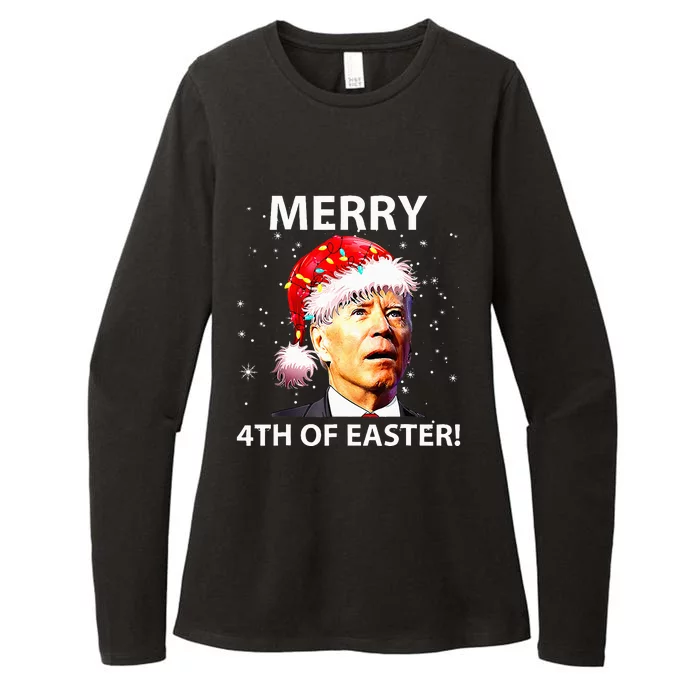 Merry 4th Of Easter Joe Biden Christmas Ugly Sweater Womens CVC Long Sleeve Shirt