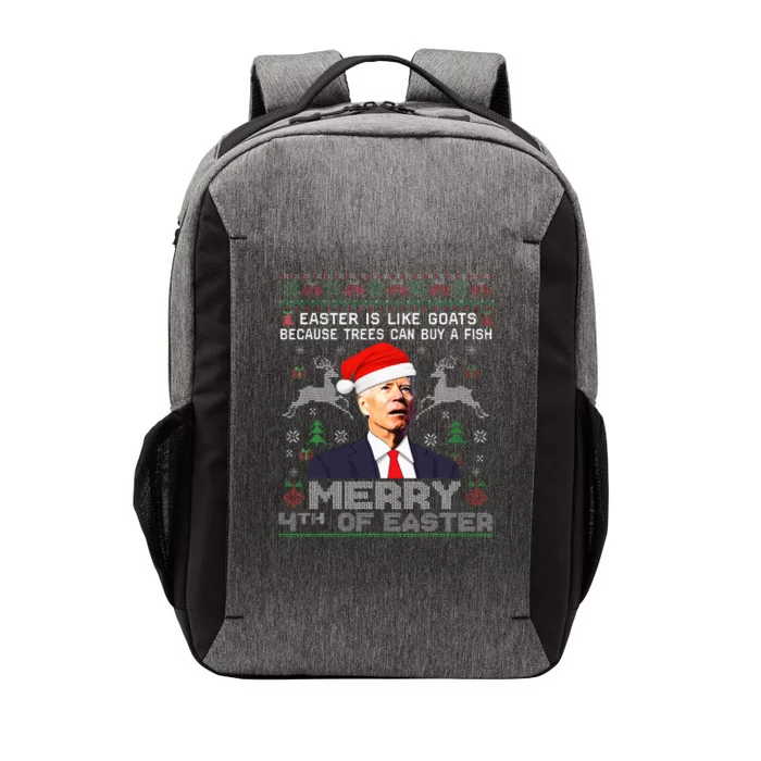 Merry 4th Of Easter Funny Biden Ugly Christmas Sweater Vector Backpack