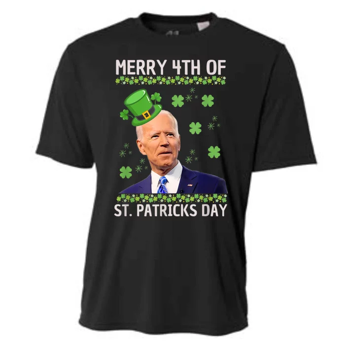 Merry 4th Of St Patricks Day Joe Biden Leprechaun Hat Cooling Performance Crew T-Shirt