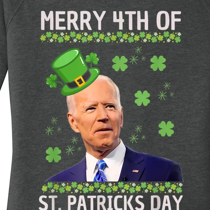 Merry 4th Of St Patricks Day Joe Biden Leprechaun Hat Women's Perfect Tri Tunic Long Sleeve Shirt