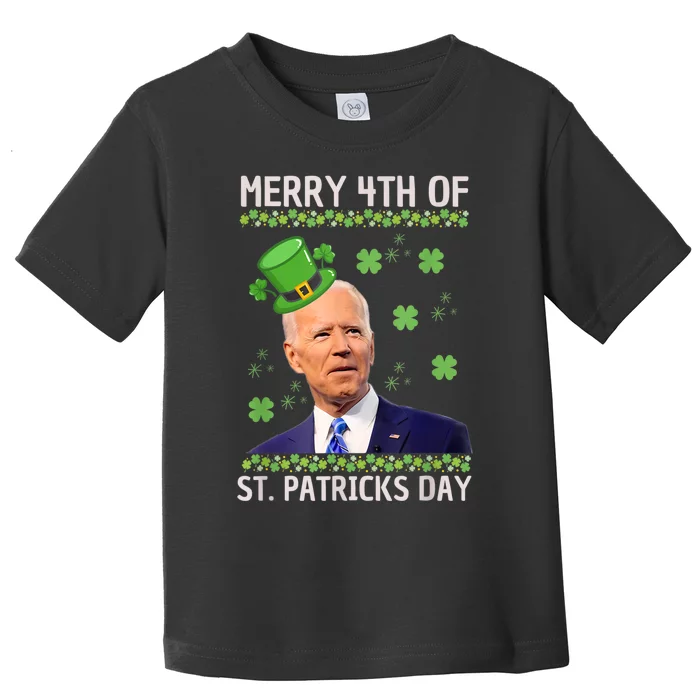 Merry 4th Of St Patricks Day Joe Biden Leprechaun Hat Toddler T-Shirt