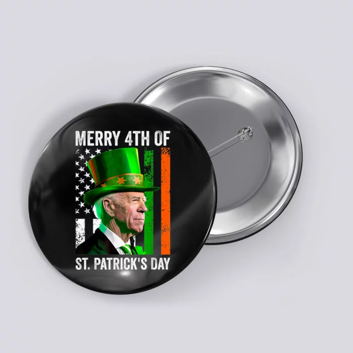 Merry 4th Of St Patricks Day Joe Biden Leprechaun Hat Button