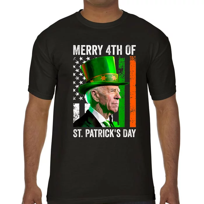 Merry 4th Of St Patricks Day Joe Biden Leprechaun Hat Comfort Colors T-Shirt