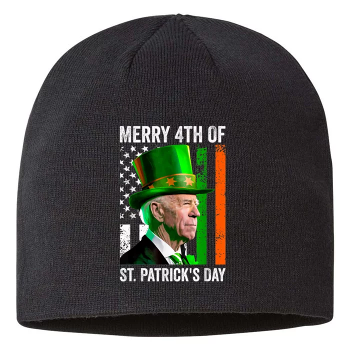 Merry 4th Of St Patricks Day Joe Biden Leprechaun Hat 8 1/2in Sustainable Knit Beanie