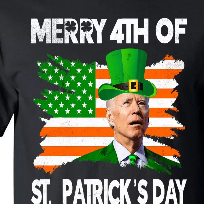 Merry 4th Of St PatrickS Day Funny Joe Biden Leprechaun Hat Tall T-Shirt