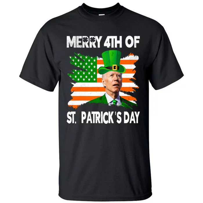 Merry 4th Of St PatrickS Day Funny Joe Biden Leprechaun Hat Tall T-Shirt