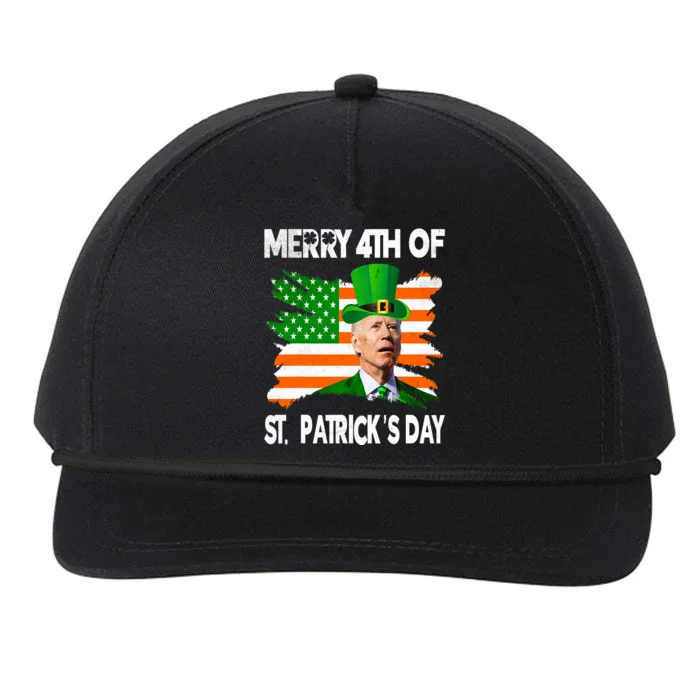 Merry 4th Of St PatrickS Day Funny Joe Biden Leprechaun Hat Snapback Five-Panel Rope Hat