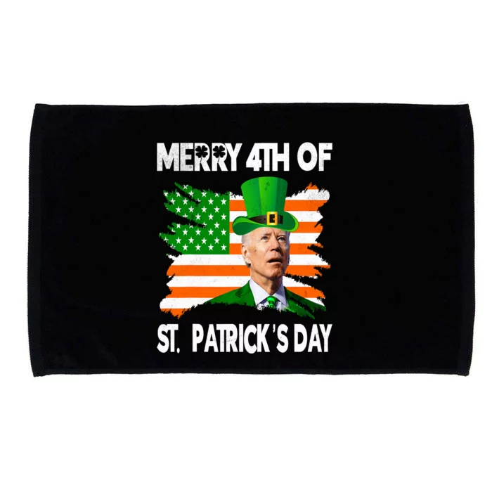 Merry 4th Of St PatrickS Day Funny Joe Biden Leprechaun Hat Microfiber Hand Towel