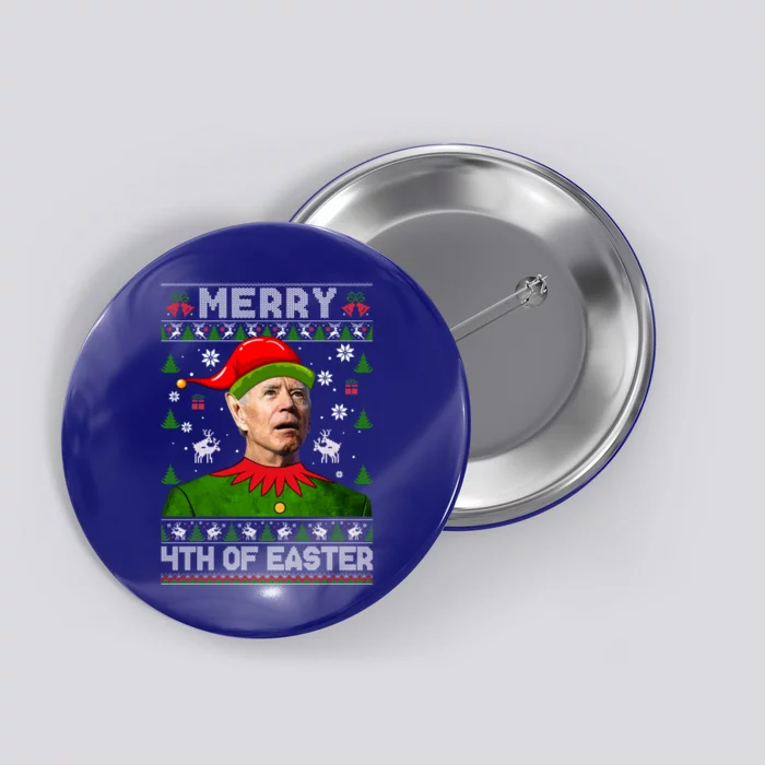 Merry 4th Of Easter Funny Joe Biden Christmas Ugly Gift Button