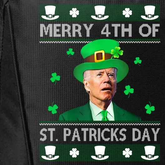 Merry 4th Of St Patrick's Day Funny Confused Joe Biden City Backpack