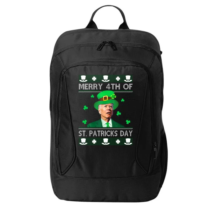 Merry 4th Of St Patrick's Day Funny Confused Joe Biden City Backpack