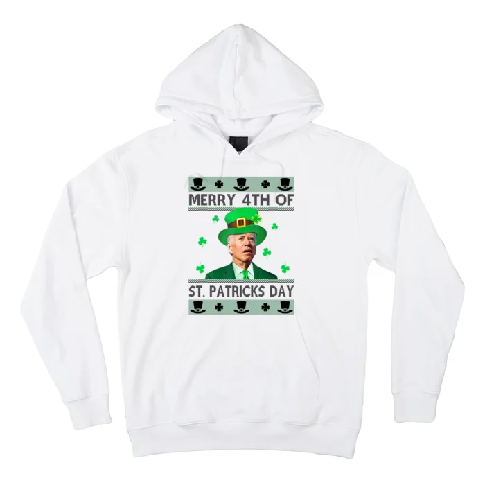 Merry 4th Of St Patrick's Day Funny Confused Joe Biden Hoodie