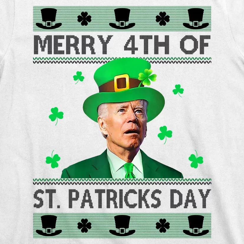 Merry 4th Of St Patrick's Day Funny Confused Joe Biden T-Shirt