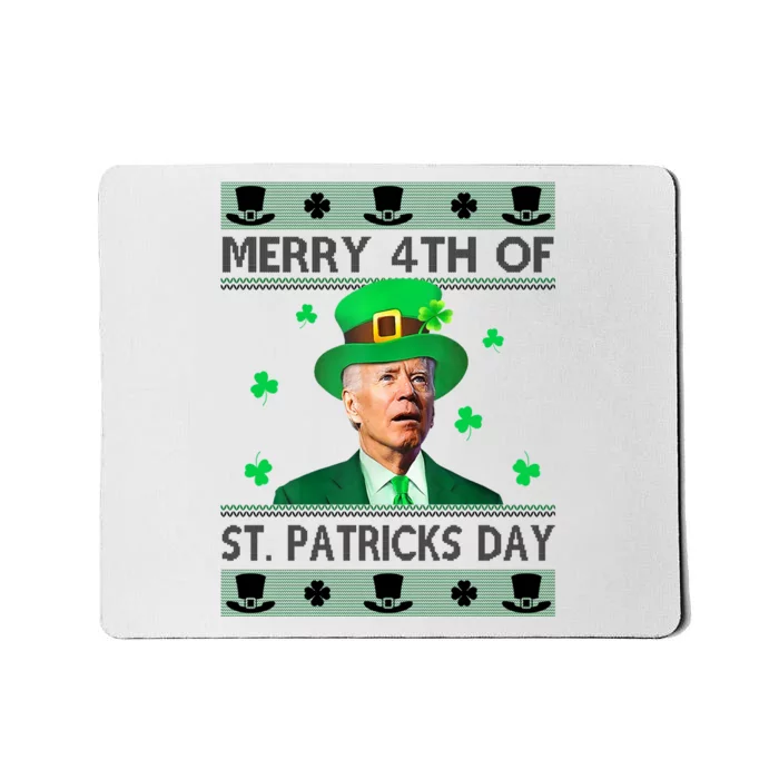 Merry 4th Of St Patrick's Day Funny Confused Joe Biden Mousepad