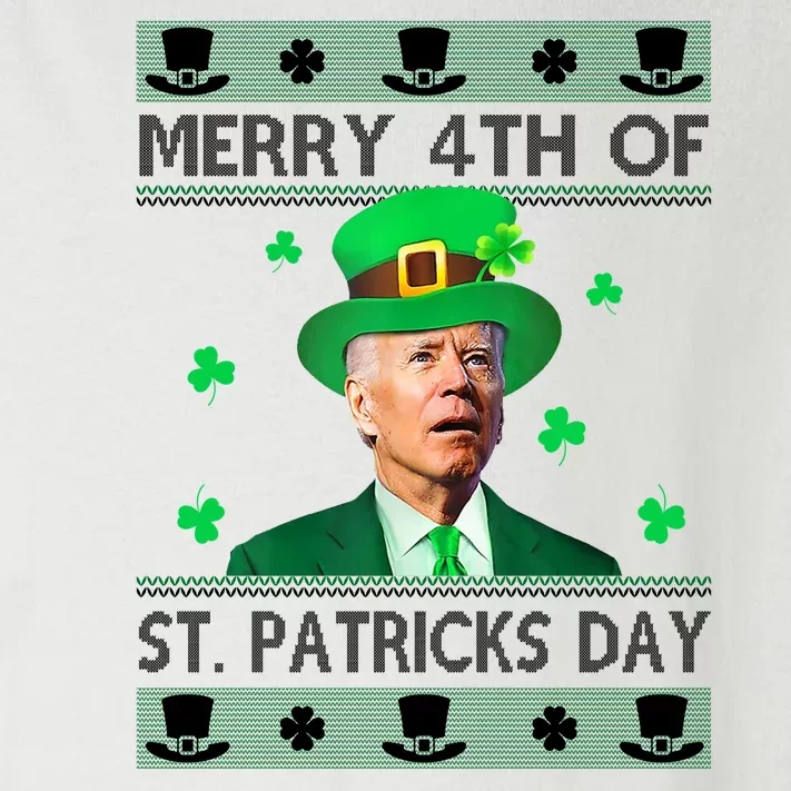 Merry 4th Of St Patrick's Day Funny Confused Joe Biden Toddler Long Sleeve Shirt